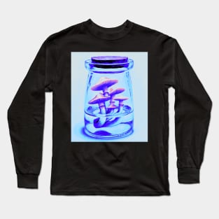 Pink magic mushrooms in a potion bottle - psychedelic Long Sleeve T-Shirt